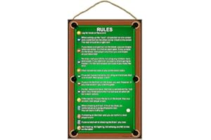 SJT ENTERPRISES, INC. Billiards/Pool Table Rules Wood Sign - Indoor Plaque Decoration for Wall - Hanging Decor for Game Room, Man Cave, Woman Cave, Pool Room, Bar - 10" x 16" (SJT28360)