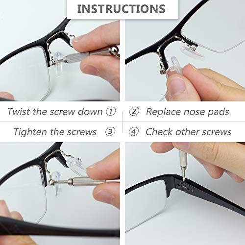 image for YR 15mm Soft Silicone Air Chamber Eyeglass Nose Pads, Eyeglass Repair 