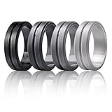 Silicone Wedding Rings by Marrimi,Premium Silicone Wedding Bands for Men,Flexible,Skin Safe &Comfortable