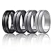 Silicone Wedding Rings by Marrimi,Premium Silicone Wedding Bands for Men,Flexible,Skin Safe &Comfortable