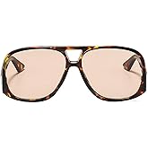 mincl Trendy Oversized Pilot Sunglasses for Women 2025 Luxury Round Goggle Sun Glasses Ladies Classic Vintage UV400 Shades