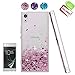 Sony Xperia XA1 Case, Sony Xperia XA1 Liquid Case with HD Screen Protector, Atump Luxury Girls Glitter Bling Soft TPU Cover with Sparkly Shiny Shockproof Protective Case for Sony Xperia XA1 Rose Gold
