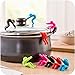 Creative Kitchen Tool Gadget Pot Spill proof Lid Stand Heat Resistant Holder - Set of 2 (Green)
