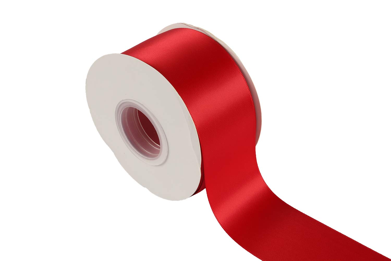 Ribbonitlux 50mm Wide Double Face Satin Ribbon 22 Meters (250-Red, Set for Gift Wrapping, Party Decor, Sewing Applications, Wedding and Craft