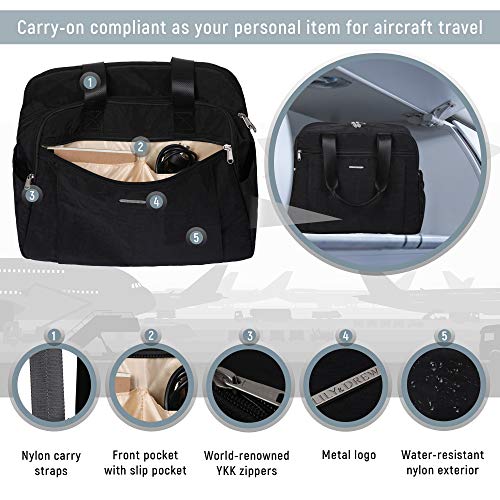 Lily & Drew Lightweight Travel Tote Crossbody Weekender Carry On 15.6