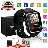 Bluetooth Smart Watch Touchscreen with Camera,Unlocked Watch Cell Phone with Sim Card Slot,Smart Wrist Watch,Waterproof Smartwatch Phone for Android Samsung IOS Iphone 7 6S Men Women Kids (black, XL)