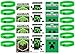 Minecraft Party Bag Fillers with 12 Official Minecraft Creeper Wristbands and 12 Official Mine Craft Stickers