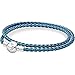 Pandora Mixed Blue Woven Double-Leather Charm Bracelet 590747CBMXD3