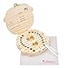 Antner Baby Tooth Box Wooden Deciduous Souvenir Case Teeth Fairy Keepsake Organizer for Girl