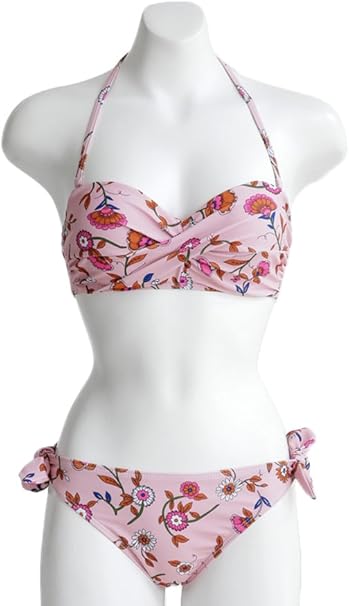 Amazon 在庫処分価格 ディーホリック Dholic フローラルバンドゥビキニ 全3色 水着 レディース ビキニ ホルターネック バンドゥ 花柄 Bikini Xf E One Size ピンク ビキニ セパレーツ 通販