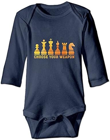 Yesgoodie Choose Your Weapon Chess Baby Onesies Long Sleeve For Unisex Boys Girls 100% Cotton 18 Months