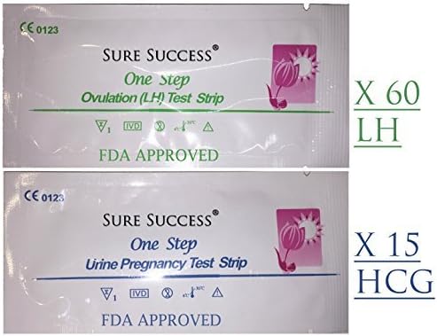 Sure Success Combo 60 (Lh) Ovulation & 15 (Hcg) Pregnancy Test Strips; Includes Ebook by Sure Success