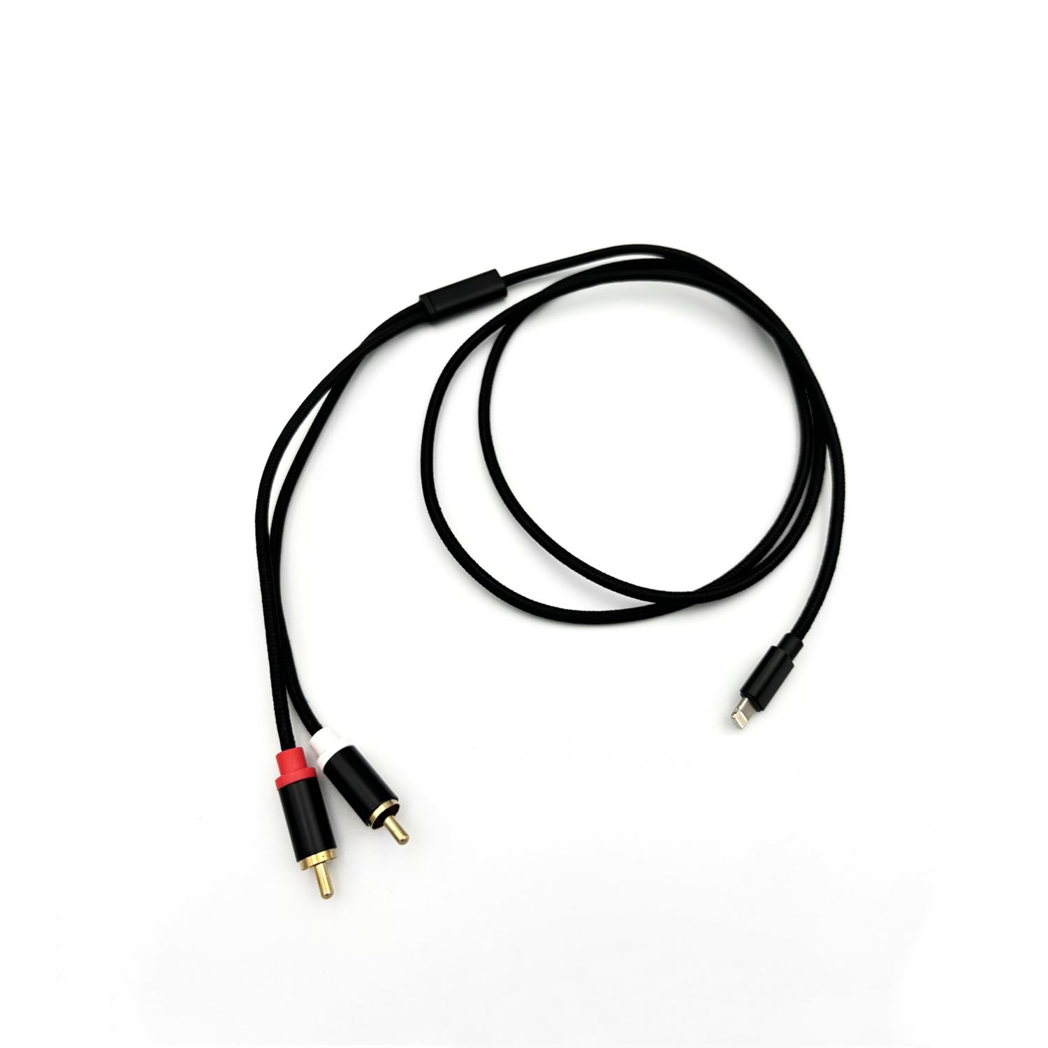 Qczhiwen RCA Aux Cable for iPhone, 2-Male RCA to IOS Adapter, iPhone to Aux Cable, Audio Stereo Aux Cord Compatible with iPhone iPad iPod Touch for Home, Car and Speakers Amplifier (1.2M)