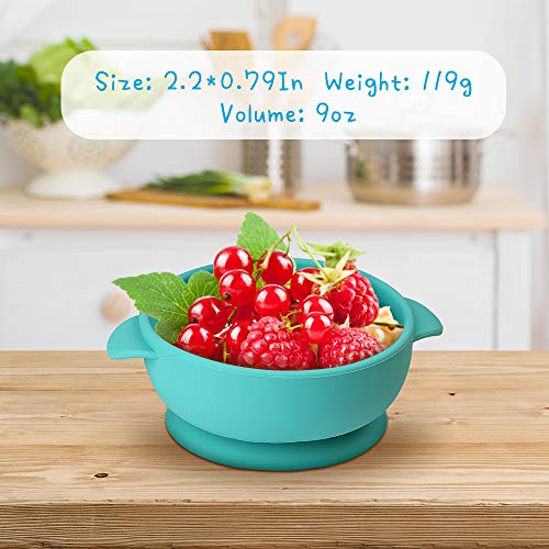 image for KingKam 6 Pack Baby Bowl Plate Bibs Spoons Set, Strong Suction Best To