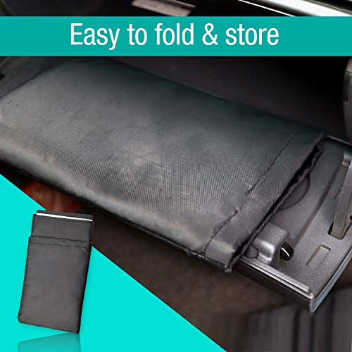 Amayrose Car Rear Windshield Snow Ice Cover Protector with Flaps, Rear Windscreen Snow Cover, Sun Shade Protector, with 4 Magnets, Frost Protection and Anti-Icing for Most Cars, Trucks, SUV and Vans