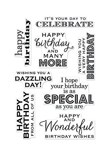 Hero Arts CL611 Photopolymer Stamps, Clear Stamps Set - Many Birthday Messages