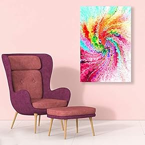 Canvas Wall Art - Abstract Art Colorful Painting for Living Room - Modern Home Art Stretched and Framed Ready to Hang - 12x18 inches