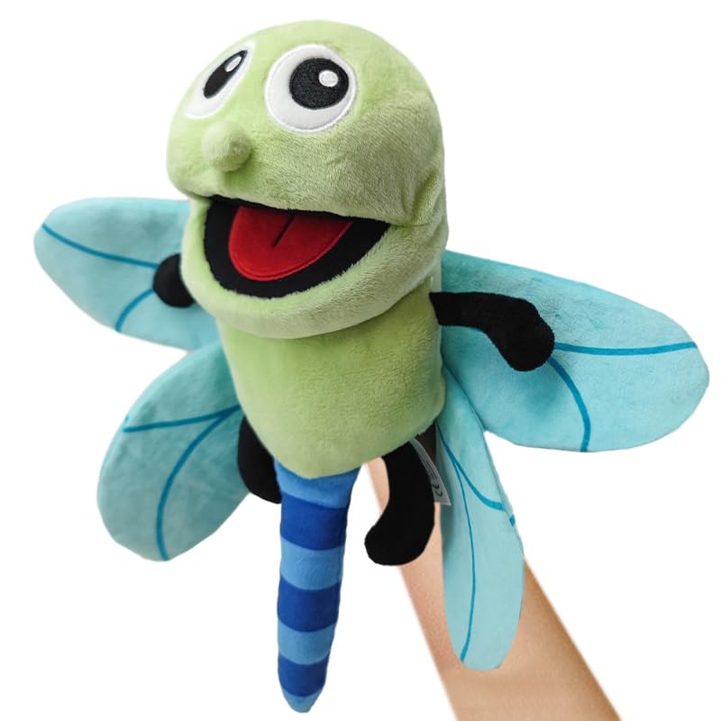 Hand Puppets Bee Insects Puppets for Kids, Interactive Toys for Boys Girls, Plush 13" Insect Stuffed Animal Story Toys Gifts for 3-6 Year Old (Dragonfly) — image 1
