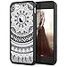 SmartLegend iPhone 8 Case/iPhone 7 Case, Girls Women Slim Anti-Slip Clear Soft TPU Bumper + Hard PC Back Shockproof Full-Body Protective Cover for iPhone 7/8- Black Mandala