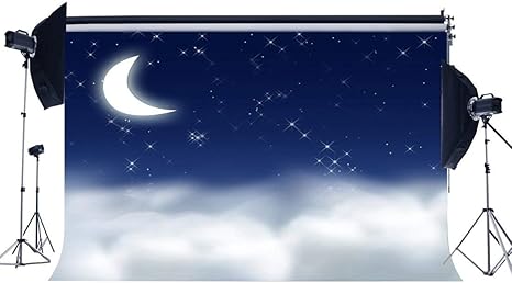 Edcott 7x5ft 210x150cm Fotografia Vinilo Telon Fondo Estrella Navidad Brilla Luna Noche Estrellada Cielo Azul Nube Blanca Telones Fondo Sin Costura Ninos Adultos Fondo Cumpleanos Fotografico Ca921 Amazon Es Electronica