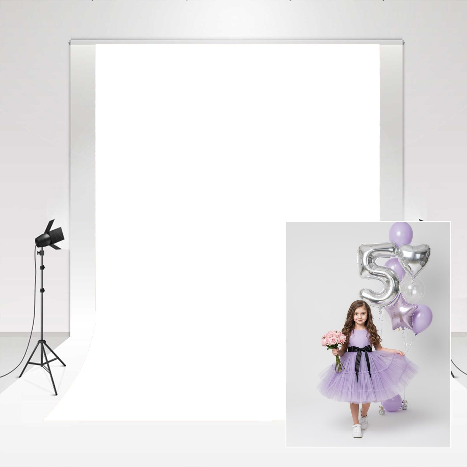 Kate Photography Backdrop Chroma key White 2x3m Magazine shooting Collapsible Background Photo studio Wedding Photograpic Backdrop Skin-friendly for Newborn Baby Pure White Chroma Key Photo Booth — image 1
