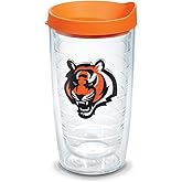 Tervis NFL Cincinnati Bengals - Bengal Logo Made in USA Double Walled Insulated Tumbler Travel Cup Keeps Drinks Cold & Hot, 16oz, Classic