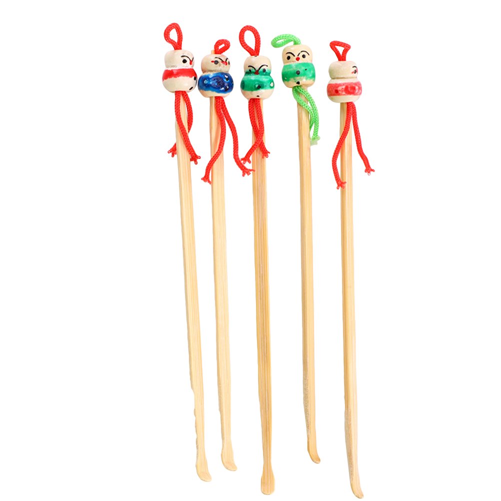 SUPVOX Ear Picks Bamboo Ear Cleaner with Tool Doll Design 10pcs (Random Color)