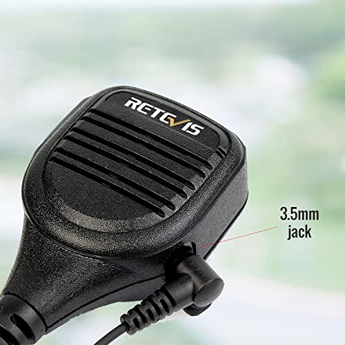 Retevis Walkie Talkie Remote Speaker Microphone 2 Pins Compatible with Walkie Talkie RT24 RT5R RT27 RT28 RT617 Baofeng UV-5R UV-5RE UV-82 BF-888S Kenwood TYT Walkie Talkies (1 Pcs)