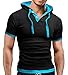 XQS Mens Casual Short Sleeve Polo T-shirt Hoodies Outerwear