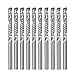 10Pcs CNC Router Bits, Drillpro 1/8” Single Flute End Mill Cutter for Wood, Nylon, Resin, ABS, Acrylic, PVC, MDF