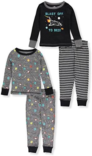 Only Boys Infant and Toddler 4-Piece Snug Fit Cotton Pajama Set