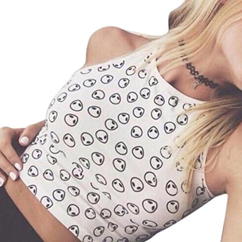 OVERMAL Women Sleeveless Vest Alien Halter Tank Tops Blouse Shirt