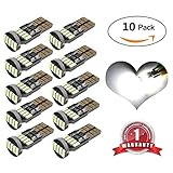 FlashWolves Extremely Bright 194 LED Bulbs for Car Interior Dome Map Door Courtesy License Plate Lights Compact Wedge T10 194 168 2825 Xenon White (Pack of 10) Best Value in the market!