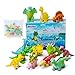 Gizmovine Dinosaur Baby Bath Toys for Toddlers, 12 Pack Bathtub Toys for Boys and Girls, Safe Dinosaur Figures Playset Water Squirts Toys for Bathtub with Bath Toy Organizer