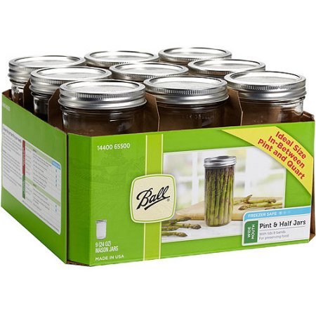 Ball 24-Ounce Wide Mouth Jars with Lids and Bands 9-Count