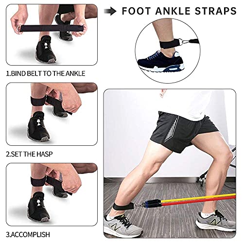 Yarrashop Resistance Bands Set, 12pcs Pull Up Exercise Bands Set Men/Women Home Gym Stretch Training Workout Bands with Handle & Door Anchor & Ankle Straps for Fitness,Yoga, Pilates (100BLS)