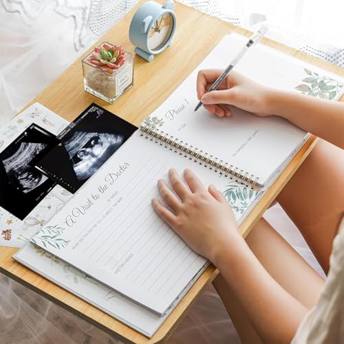 Pregnancy Journal for First Time Moms, Hardcover Pregnancy Planner with Stickers, Baby Memory Book Keepsake, Gender Reveal Gift for Expecting Moms, Weekly Tracker for Baby's Growth,135 Pages