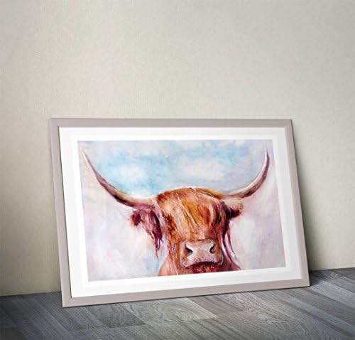Fine Art Print of My Original Highland Cow Head Watercolor Painting Signed A3 A4 Wildlife Animal