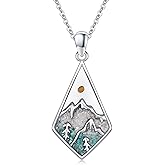 Kootwo Western Bohemian Necklace 925 Sterling Silver Turquoise Pendant Turquoise Boho Jewelry Gifts for Women Men
