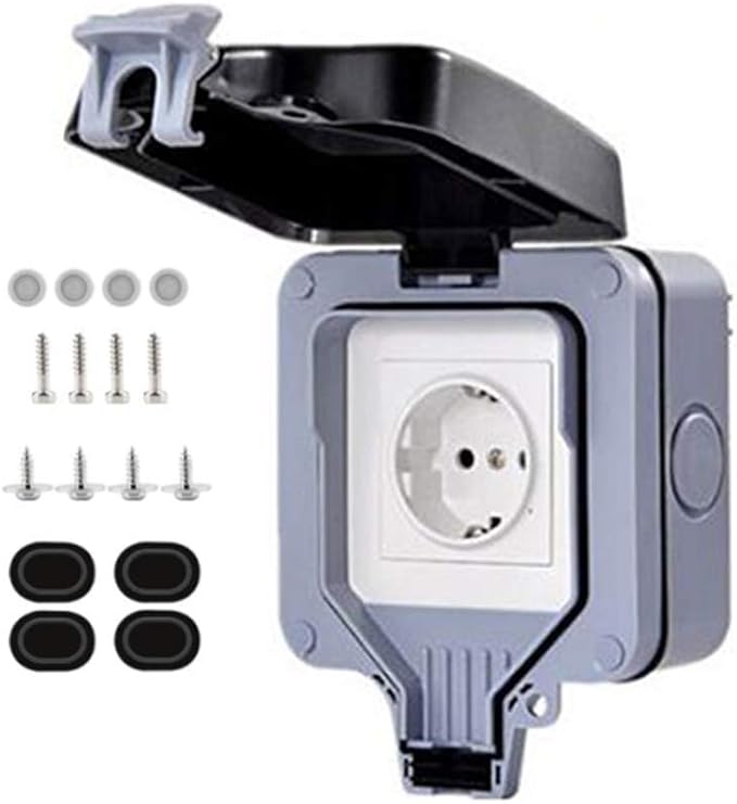 Prise Triple Étanche LEGRAND Plexo - IP44 IK07 | Prise Schuko Garage Cave Extérieur
