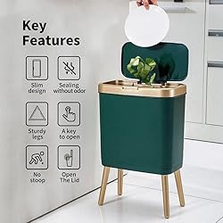 Procade Trash Can with Lid,Small Bathroom Garbage