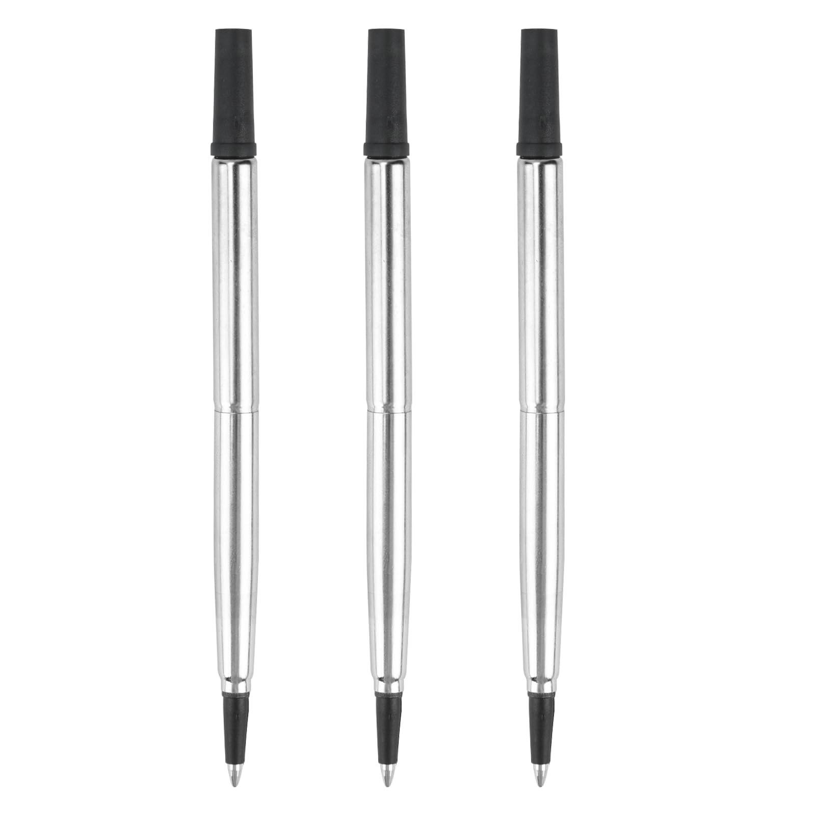 3 Pcs Black Rollerball Pen Refills, Parker Pen Refills Compatible with Parker Quink Rollerball Pens, Medium Tip (0.7mm) for Smooth Writing, Quick Drying, Ideal for Both Professional & Personal Use