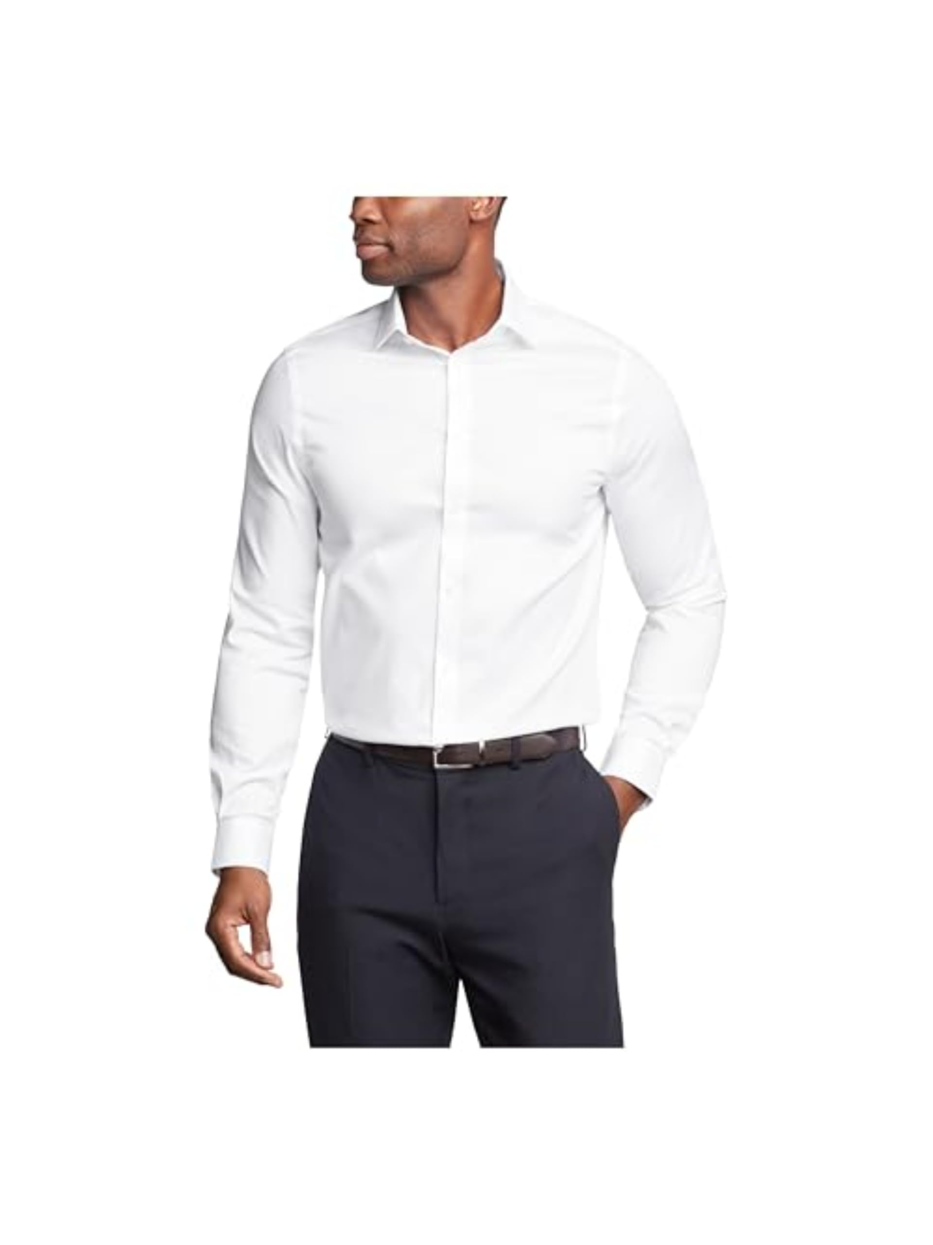 Michael Kors Men’s Dress Shirt Ultra Wrinkle Free Stretch Regular Fit, White