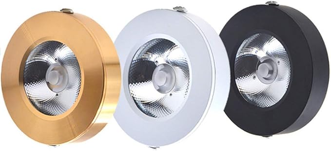 LED Schwarz Decken Downlight Panel Lampe 5W, 6000K Kaltweiß, Soft