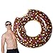 Play Platoon Jumbo Donut Pool Float - Gigantic Chocolate Donut Inflatable - Fun for The Beach or Pool, Includes Patch Kit