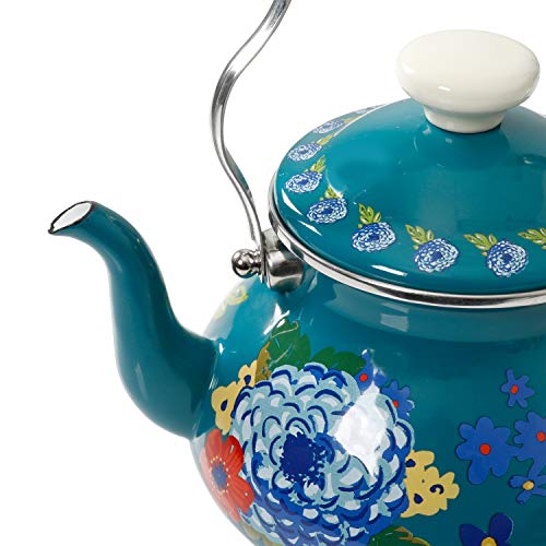 COLIBYOU Floral Dazzling 2Quart Tea Kettle, Steel with Enamel Finish