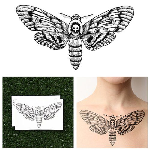 Tattify detailed moth temporary tattoo - changeling (se…