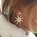 Gold Statement Dangle Earrings for Women Star Stud Unique Fashion Wedding Ear Jacket Christmas Jewelry H1254G