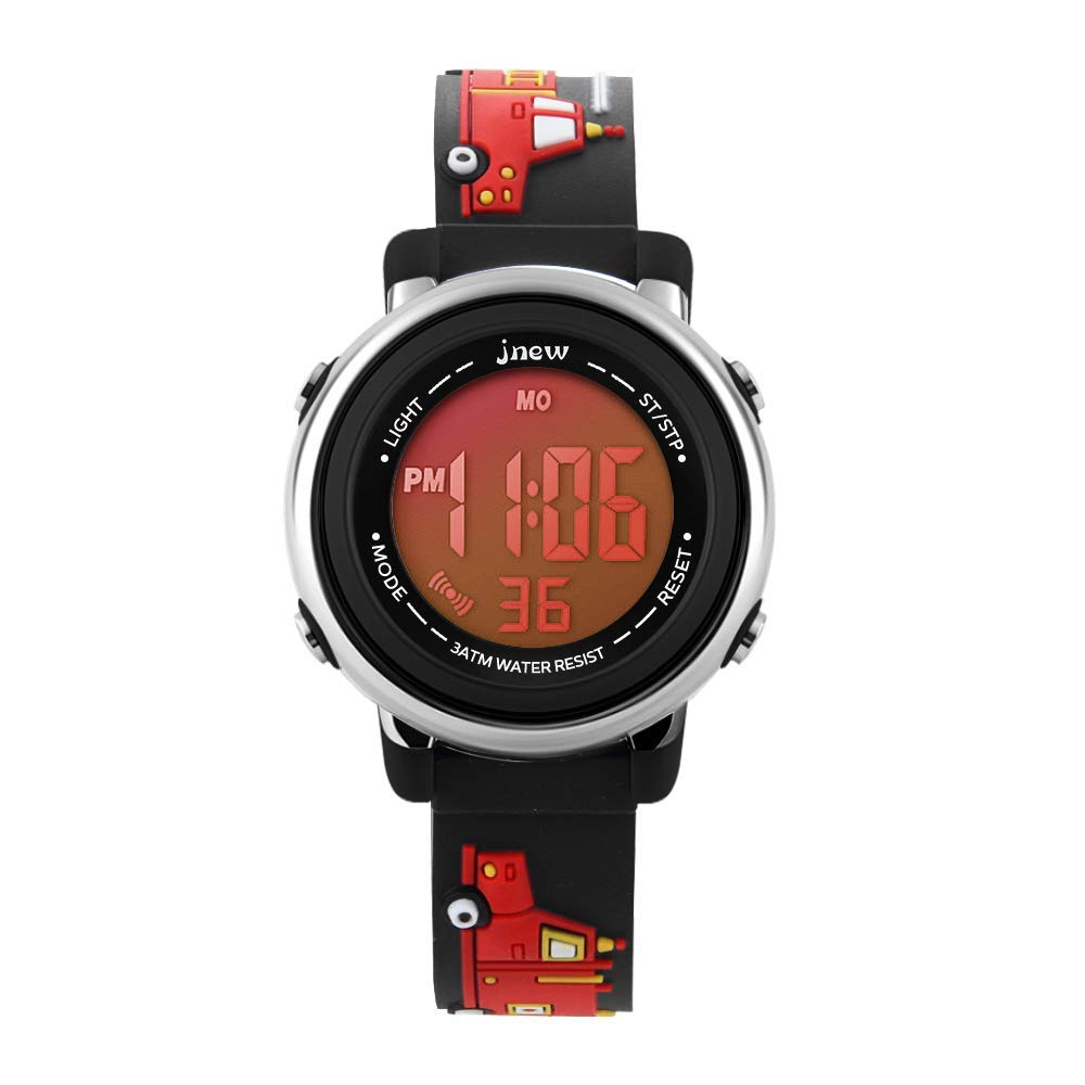 A ALPS Kids Watches Girl Watches Ages 5-11 Sports Waterproof 3D Cute Cartoon Digital 7 Color Lights Wrist Watch for Kids Gifts