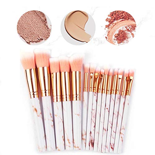 Coersd Makeup Brush 15Pcs Multifunctional Makeup Brush Concealer Eyeshadow Brush Set Tool (Pink)